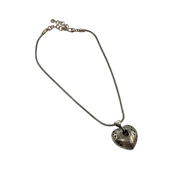 Brighton Silver Plated 3D Puff Heart Pendant Necklace - Picture 3 of 7